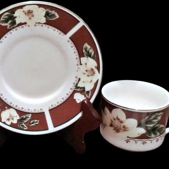 Coffee Cup Saucer Set, Gibson Housewares, Cottage Kitchen, Farmhouse Kitchen - Picture 8 of 9